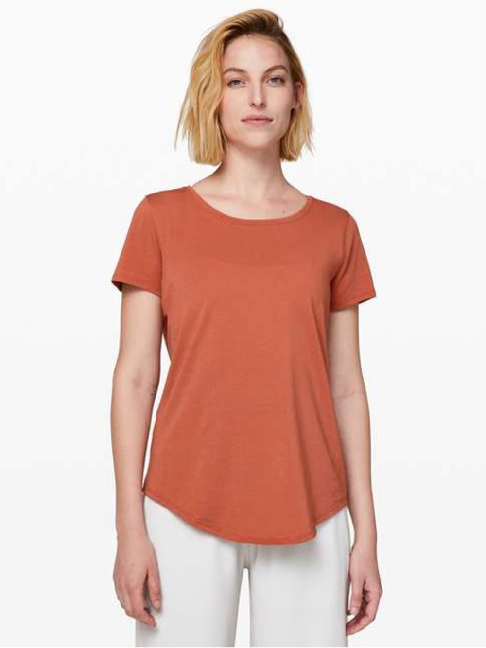 lululemon athletica Scoop Neck Short Sleeve Tee - Rust EUC